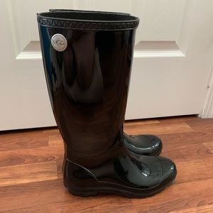 UGG SHAYE TALL BLACK RAINBOOT SIZE 7